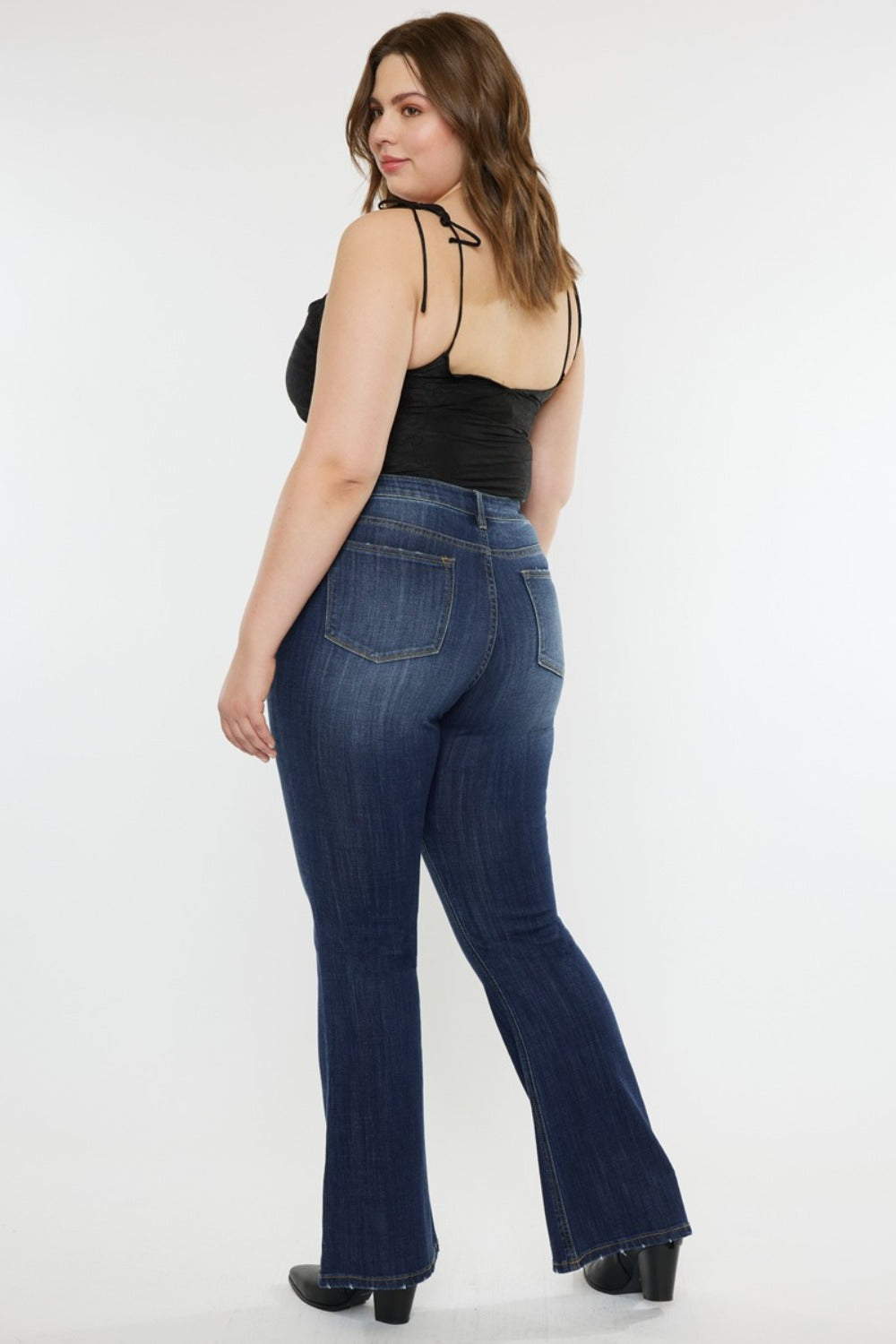 Kancan Full Size Mid Rise Slim Flare Jeans - Tippy Jean