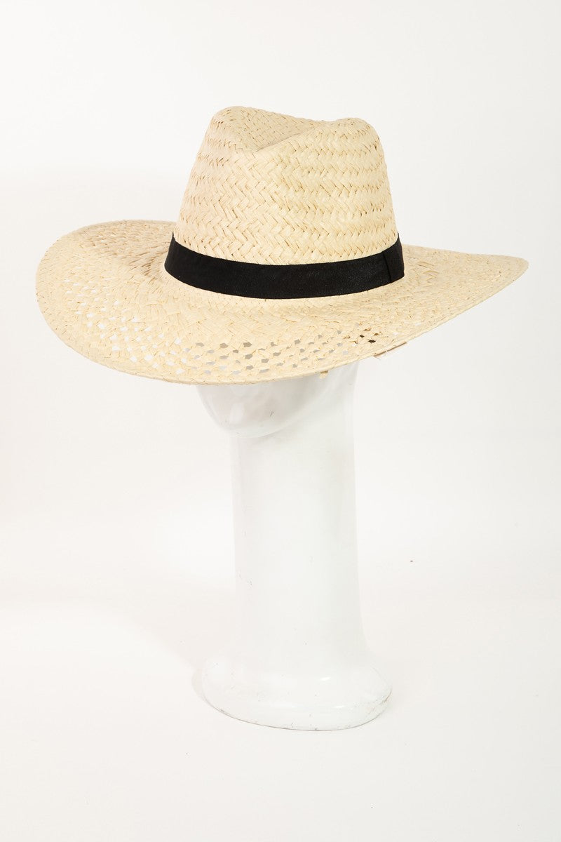 Fame Basket Weave Straw Sun Hat - Tippy Jean