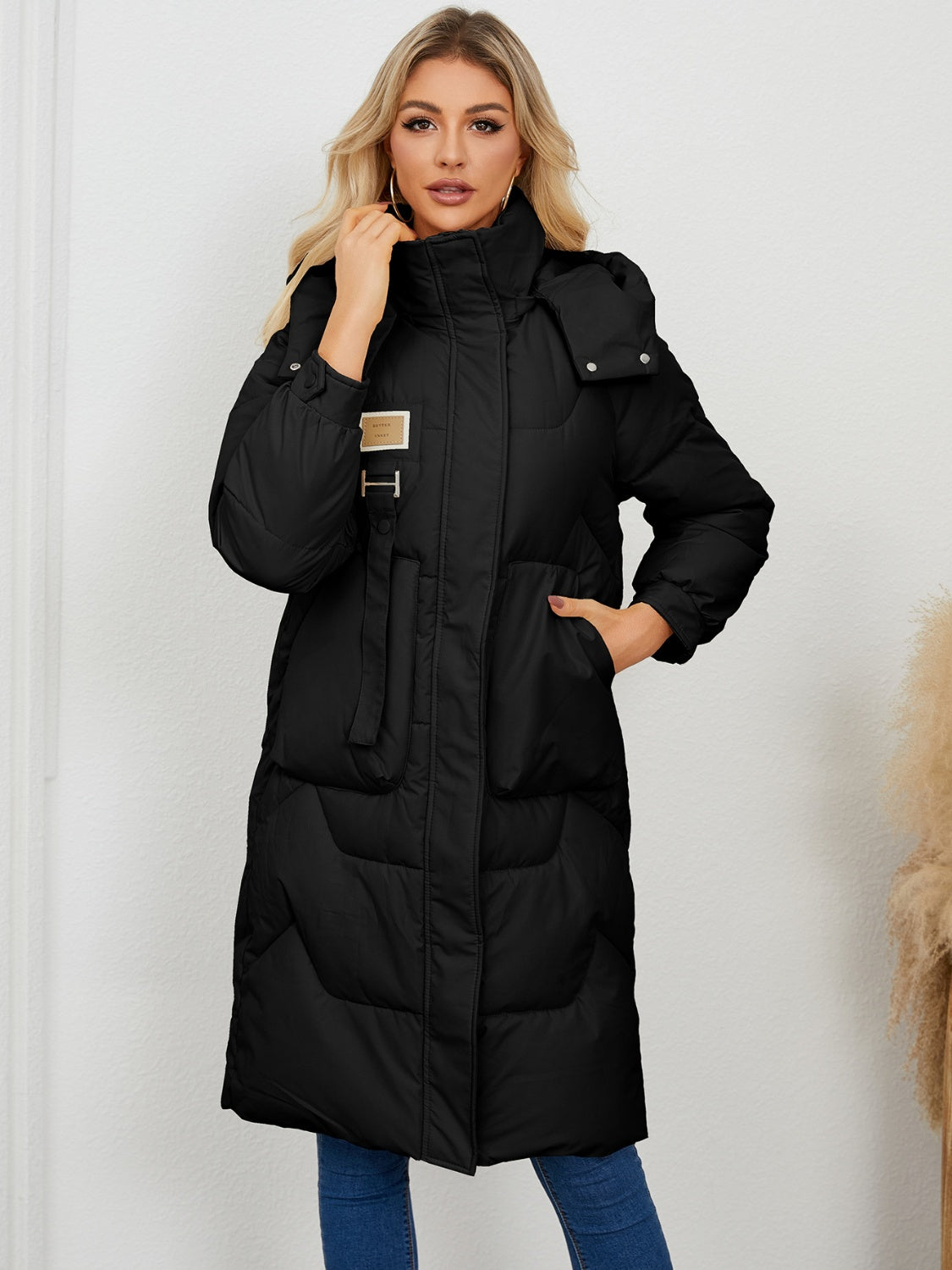 Long Sleeve Longline Hooded Winter Coat - Tippy Jean