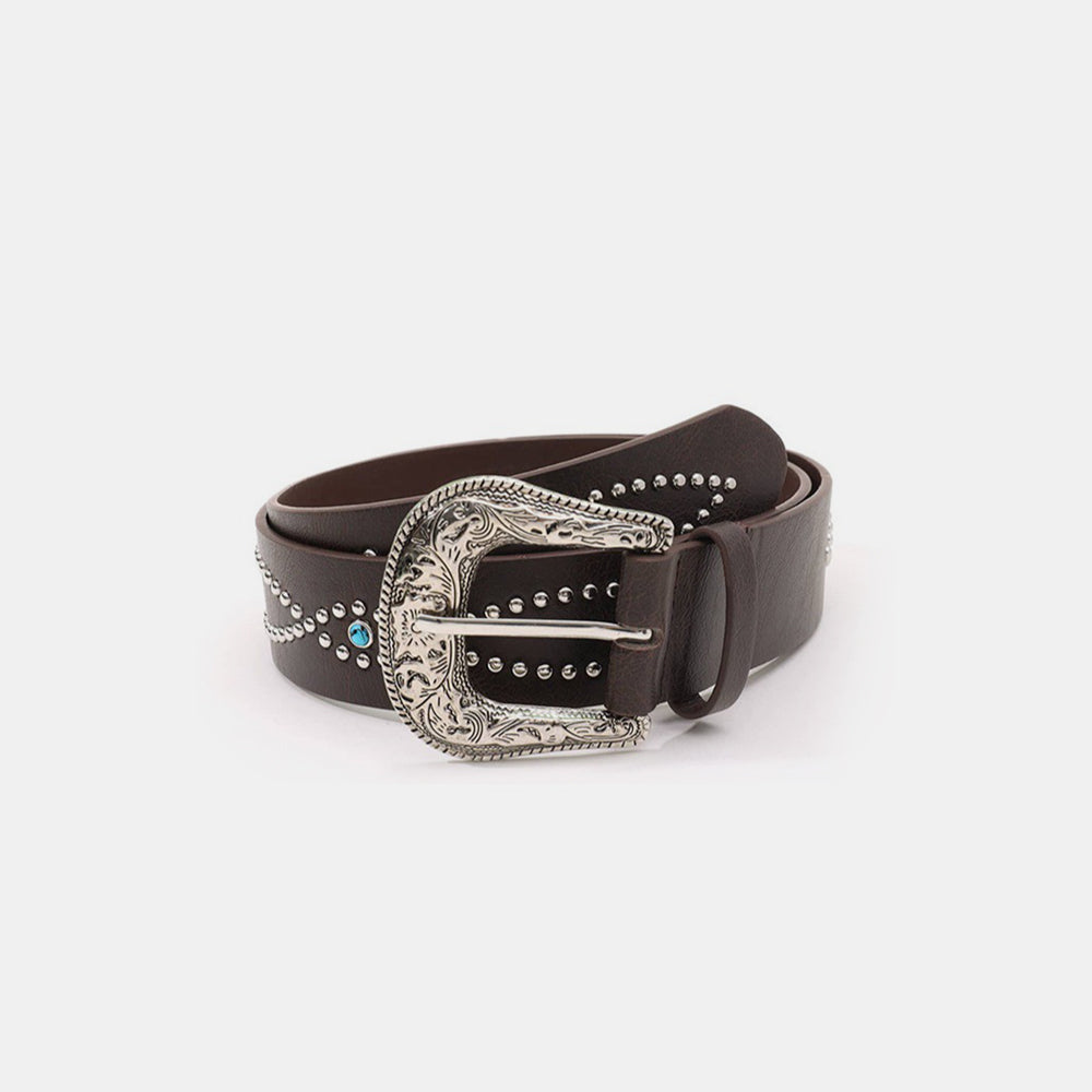 PU Leather Rhinestone Belt - Tippy Jean