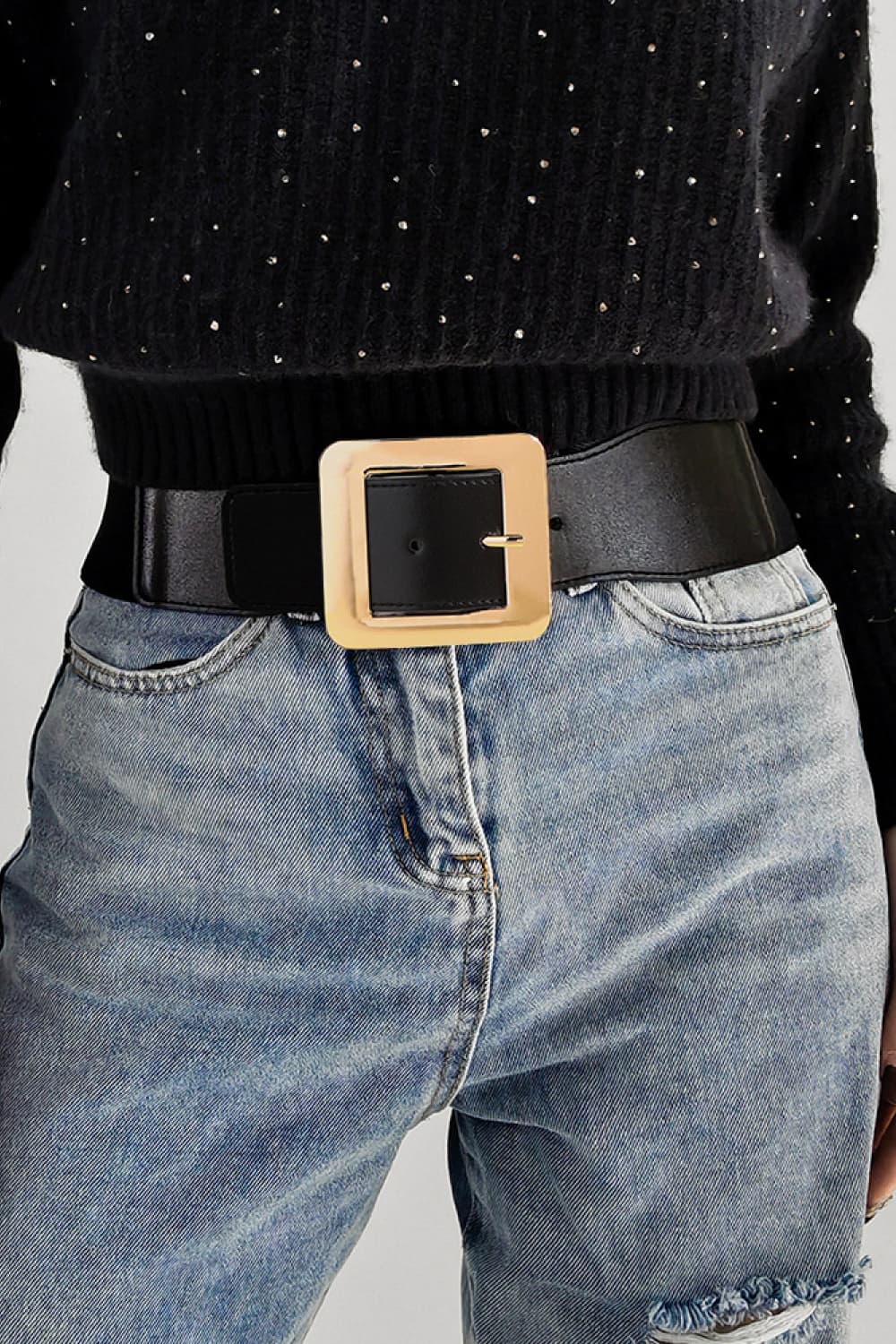 Alloy Buckle PU Leather Belt - Tippy Jean