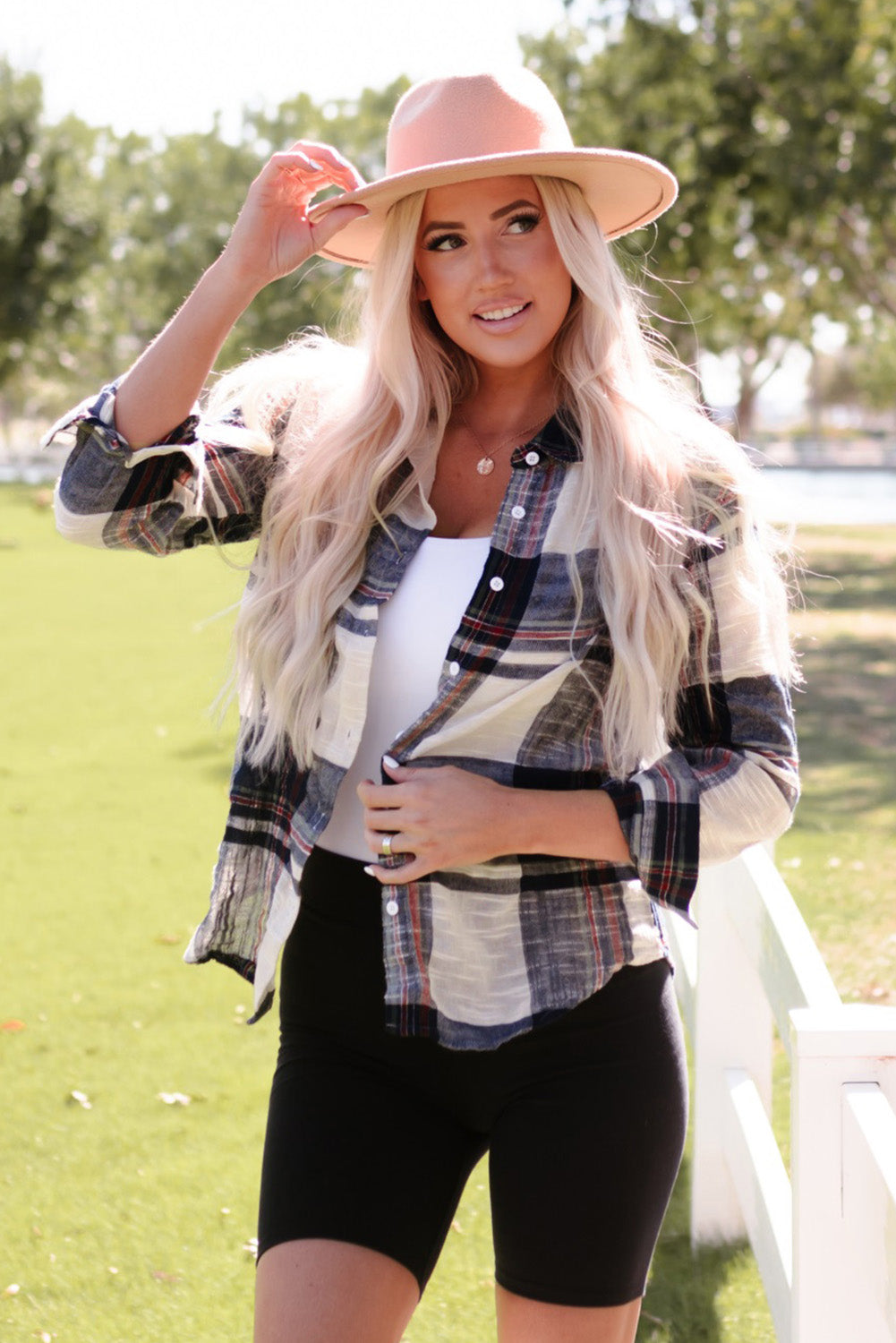 Plaid Button Up Long Sleeve Shirt - Tippy Jean