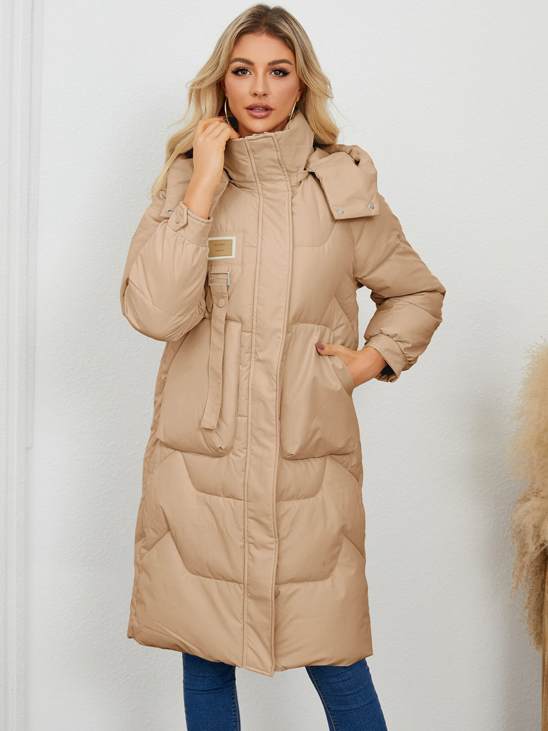 Long Sleeve Longline Hooded Winter Coat - Tippy Jean