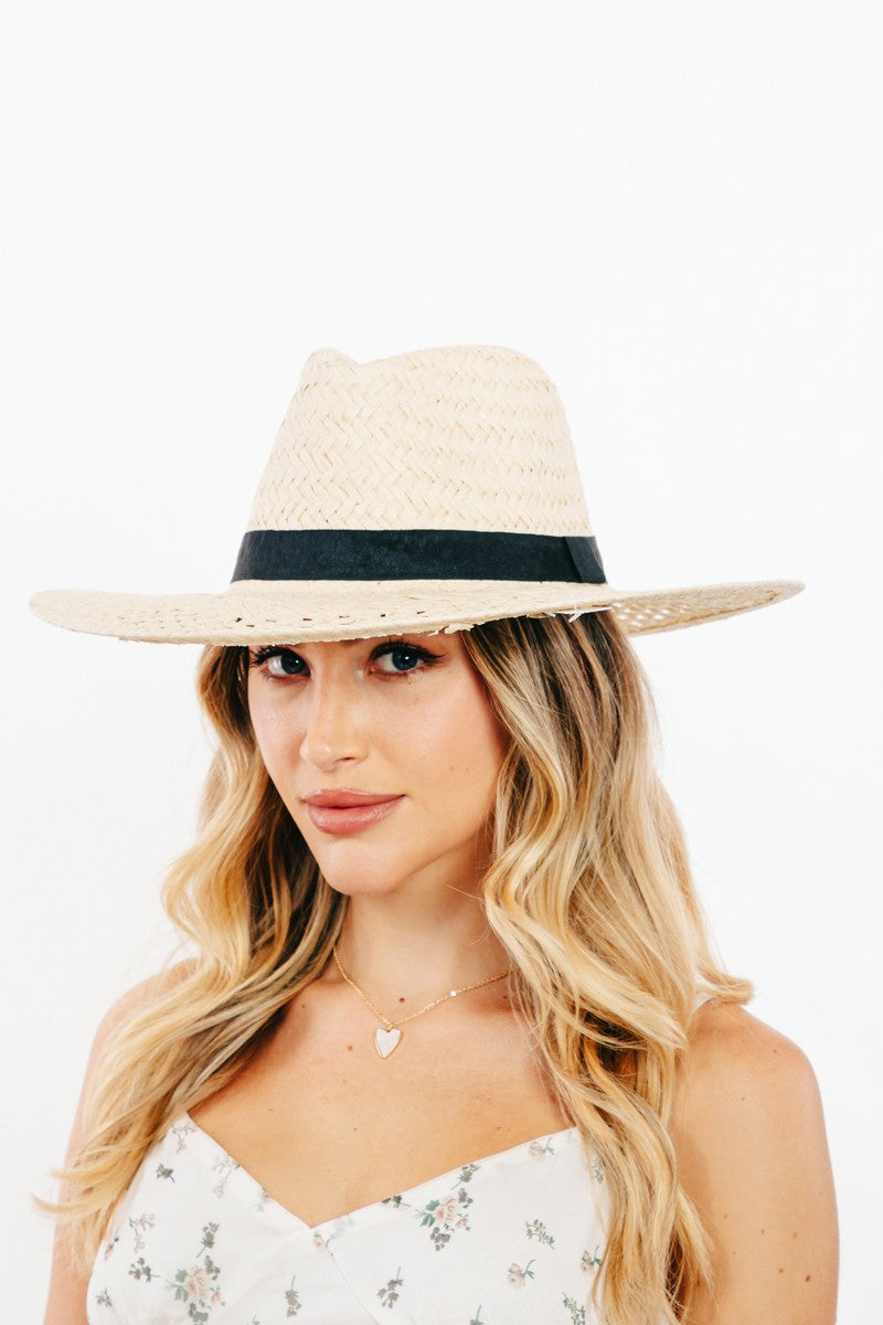 Fame Basket Weave Straw Sun Hat - Tippy Jean