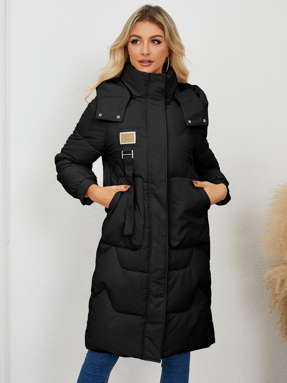 Long Sleeve Longline Hooded Winter Coat - Tippy Jean