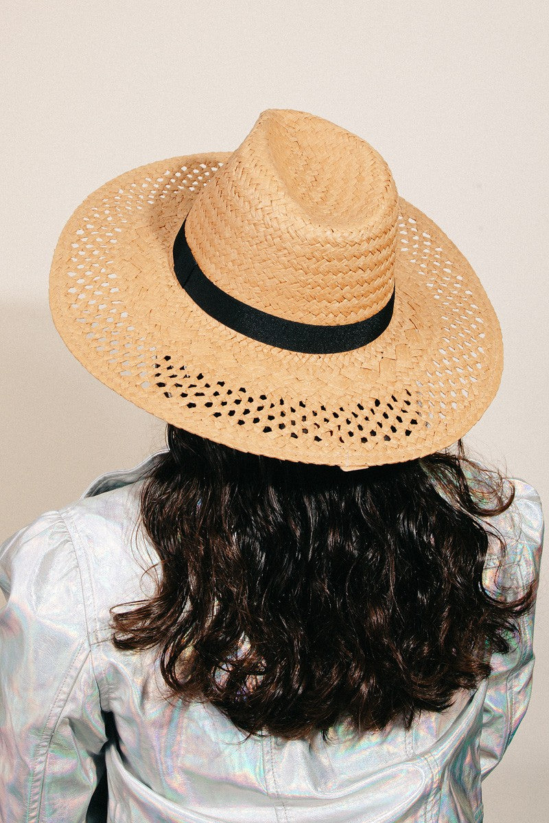 Fame Basket Weave Straw Sun Hat - Tippy Jean