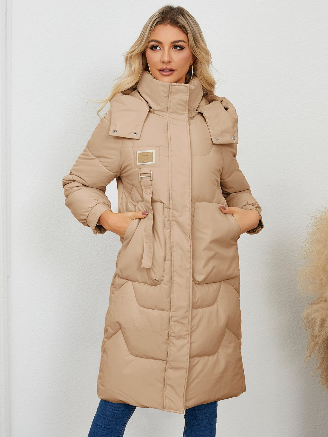 Long Sleeve Longline Hooded Winter Coat - Tippy Jean