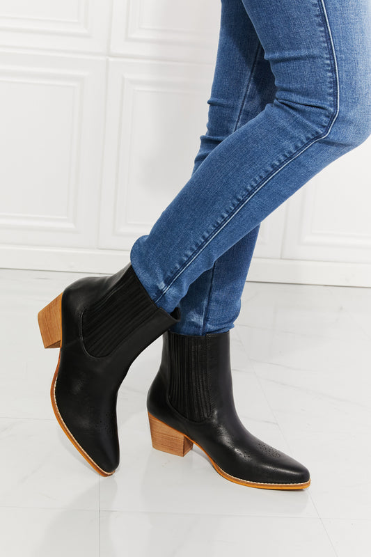 MMShoes Love the Journey Stacked Heel Chelsea Boot in Black - Tippy Jean