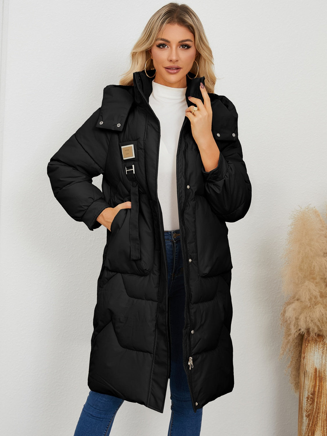 Long Sleeve Longline Hooded Winter Coat - Tippy Jean