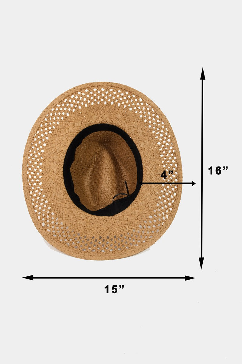 Fame Basket Weave Straw Sun Hat - Tippy Jean