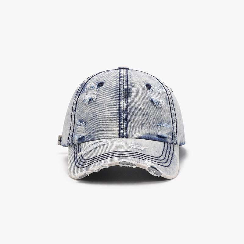 Distressed Cotton Baseball Cap - Tippy Jean