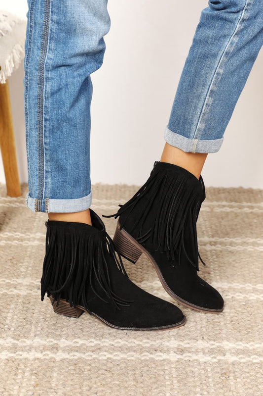 Legend Women's Fringe Cowboy Western Ankle Boots - Tippy Jean