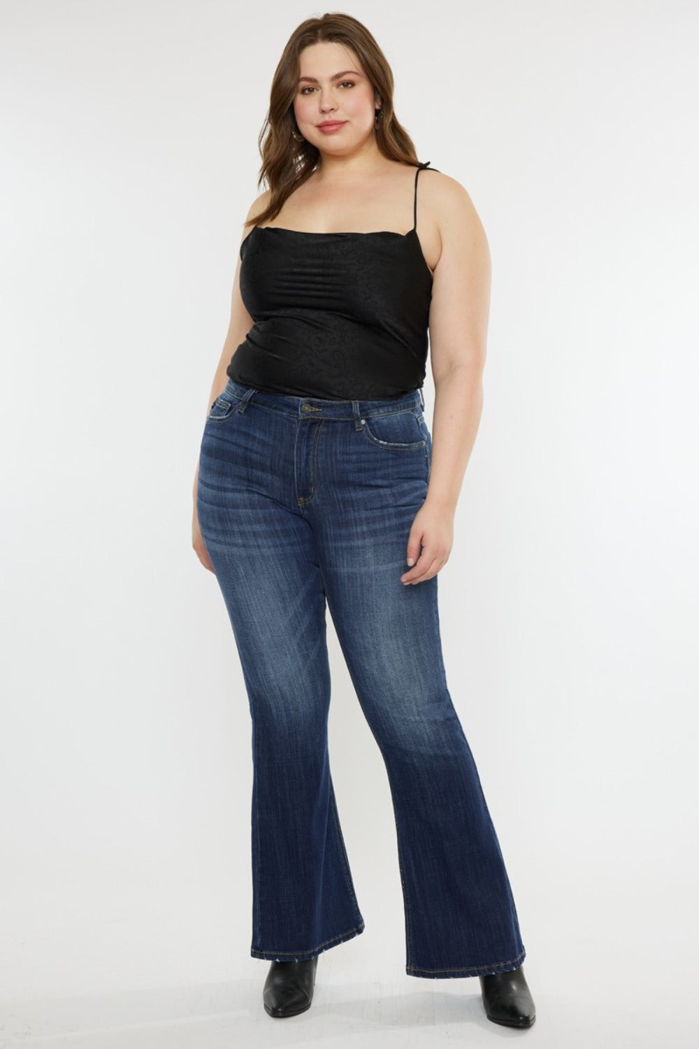 Kancan Full Size Mid Rise Slim Flare Jeans - Tippy Jean