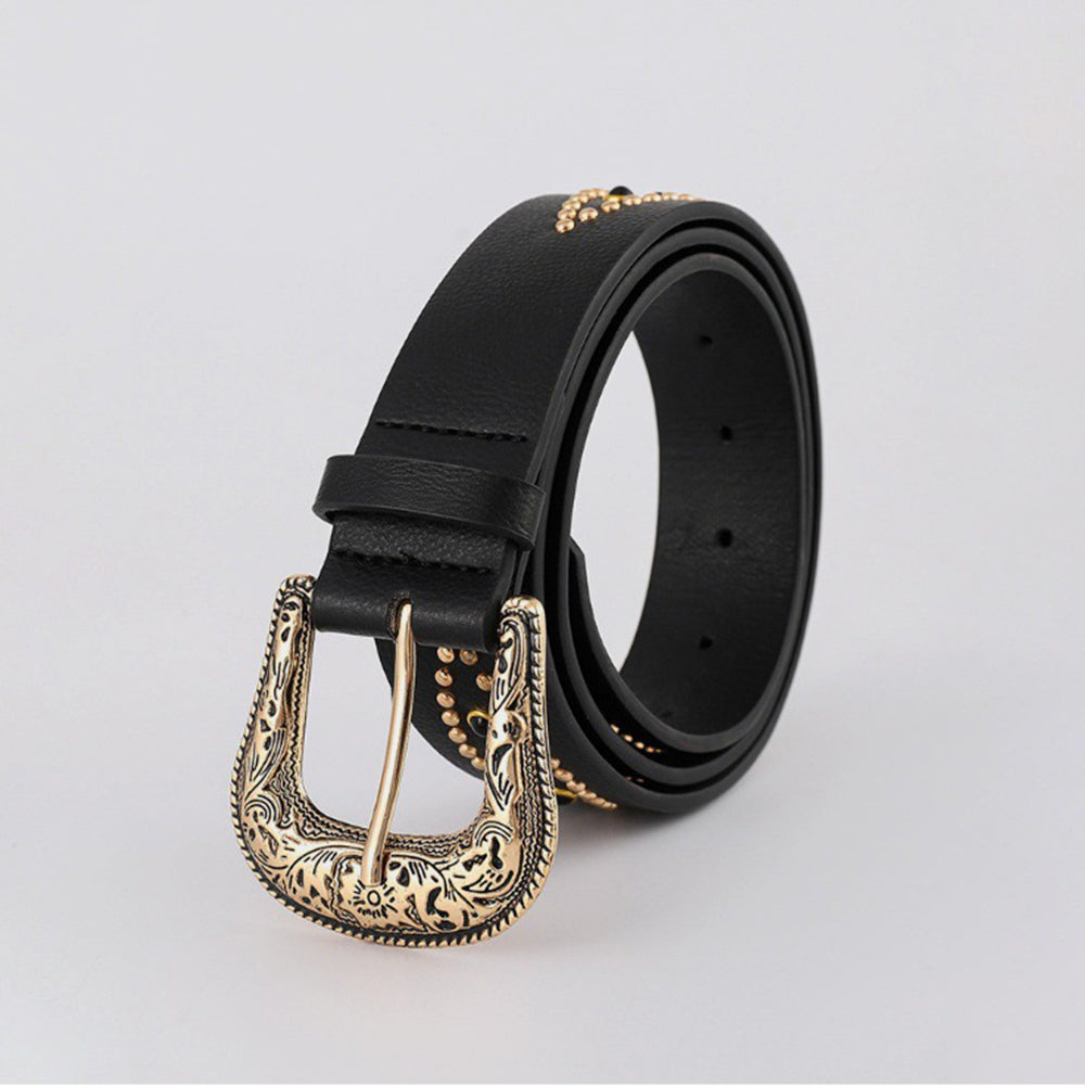 PU Leather Rhinestone Belt - Tippy Jean