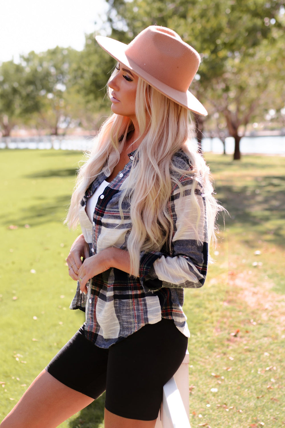 Plaid Button Up Long Sleeve Shirt - Tippy Jean