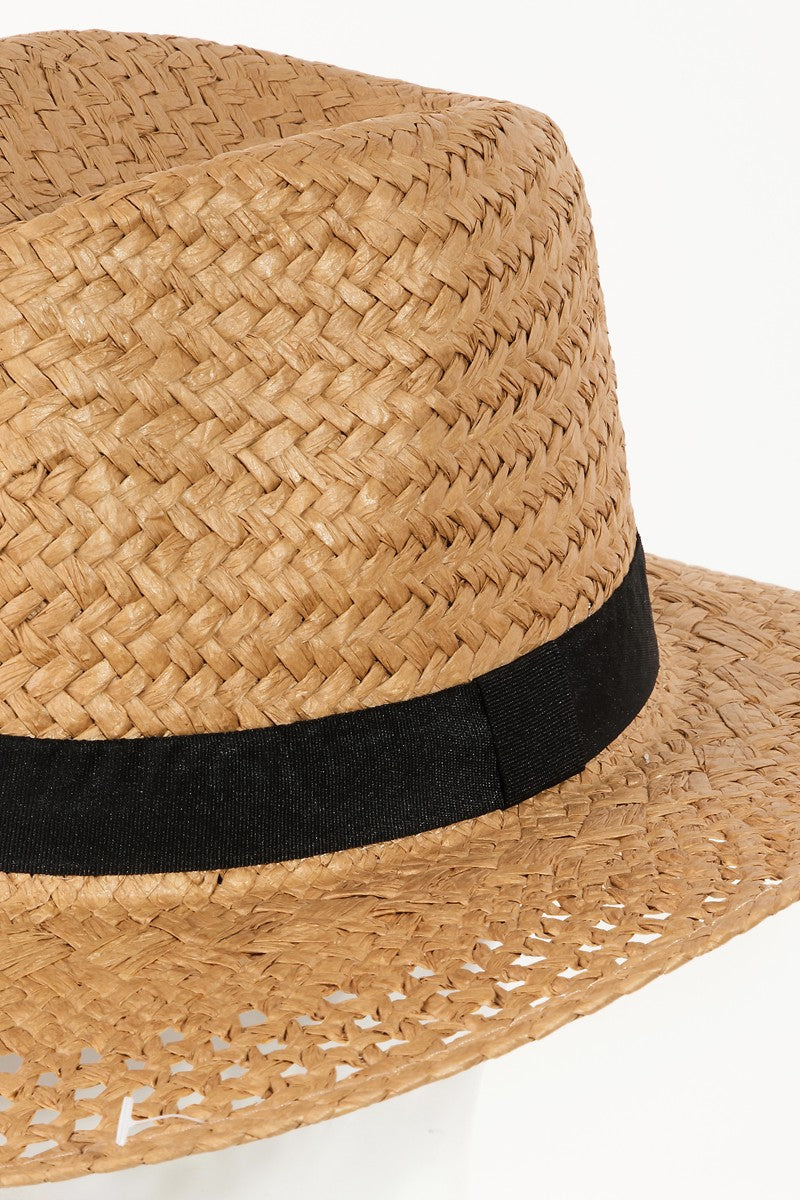 Fame Basket Weave Straw Sun Hat - Tippy Jean