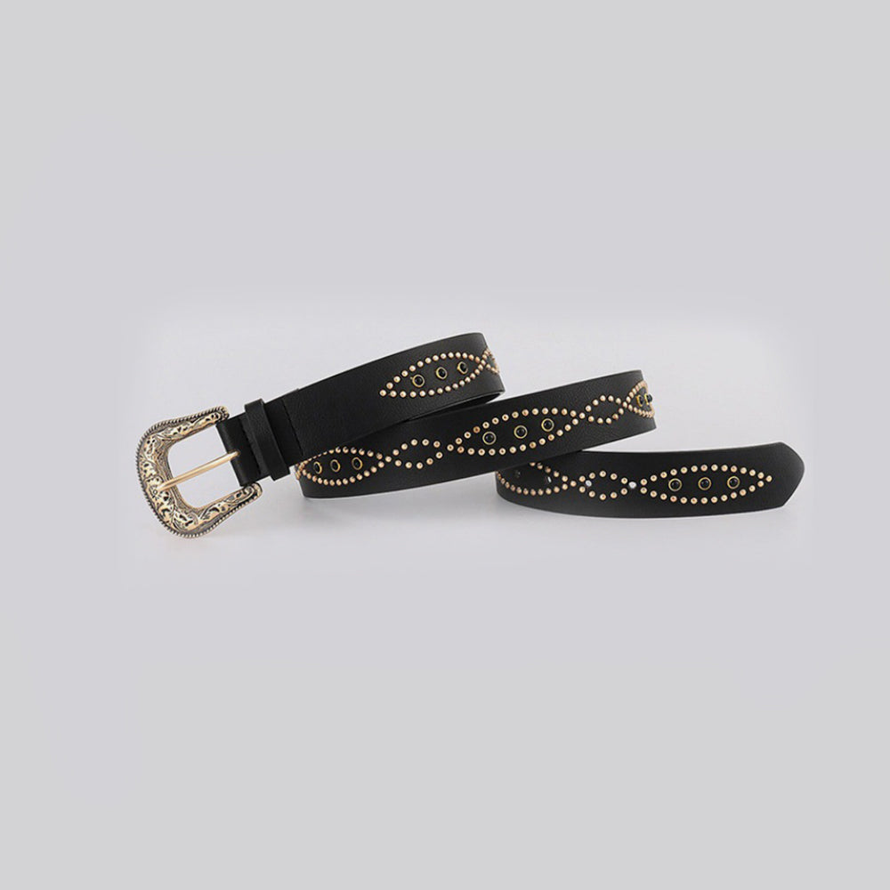 PU Leather Rhinestone Belt - Tippy Jean