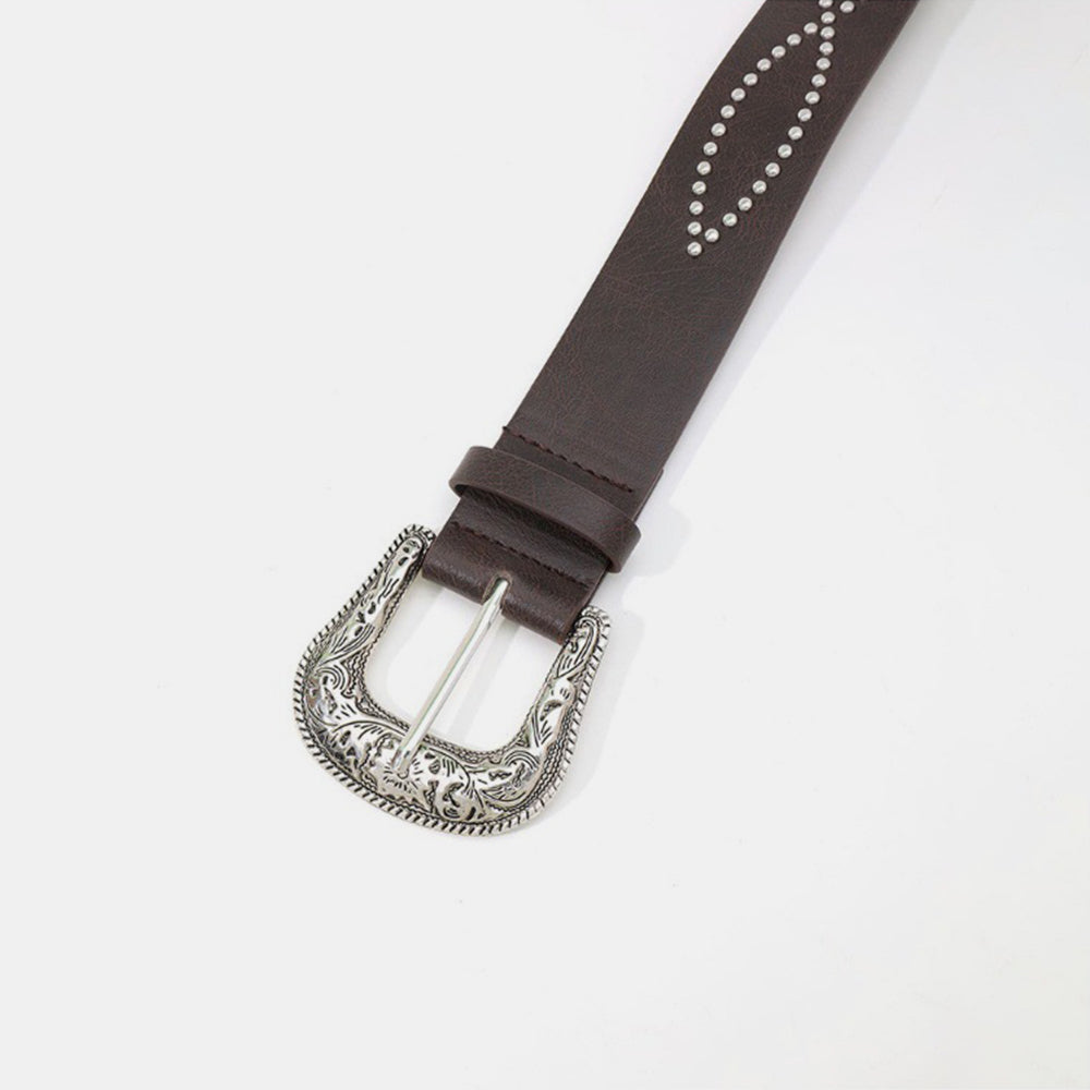 PU Leather Rhinestone Belt - Tippy Jean