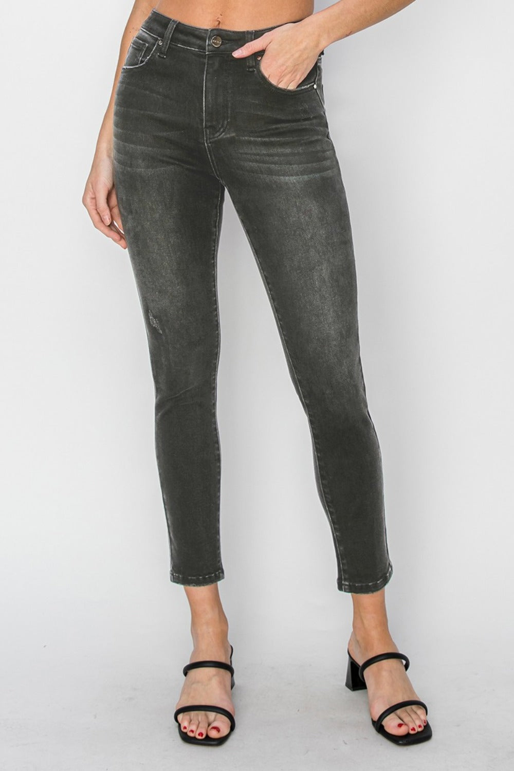 RISEN Full Size High Rise Ankle Skinny Jeans - Tippy Jean