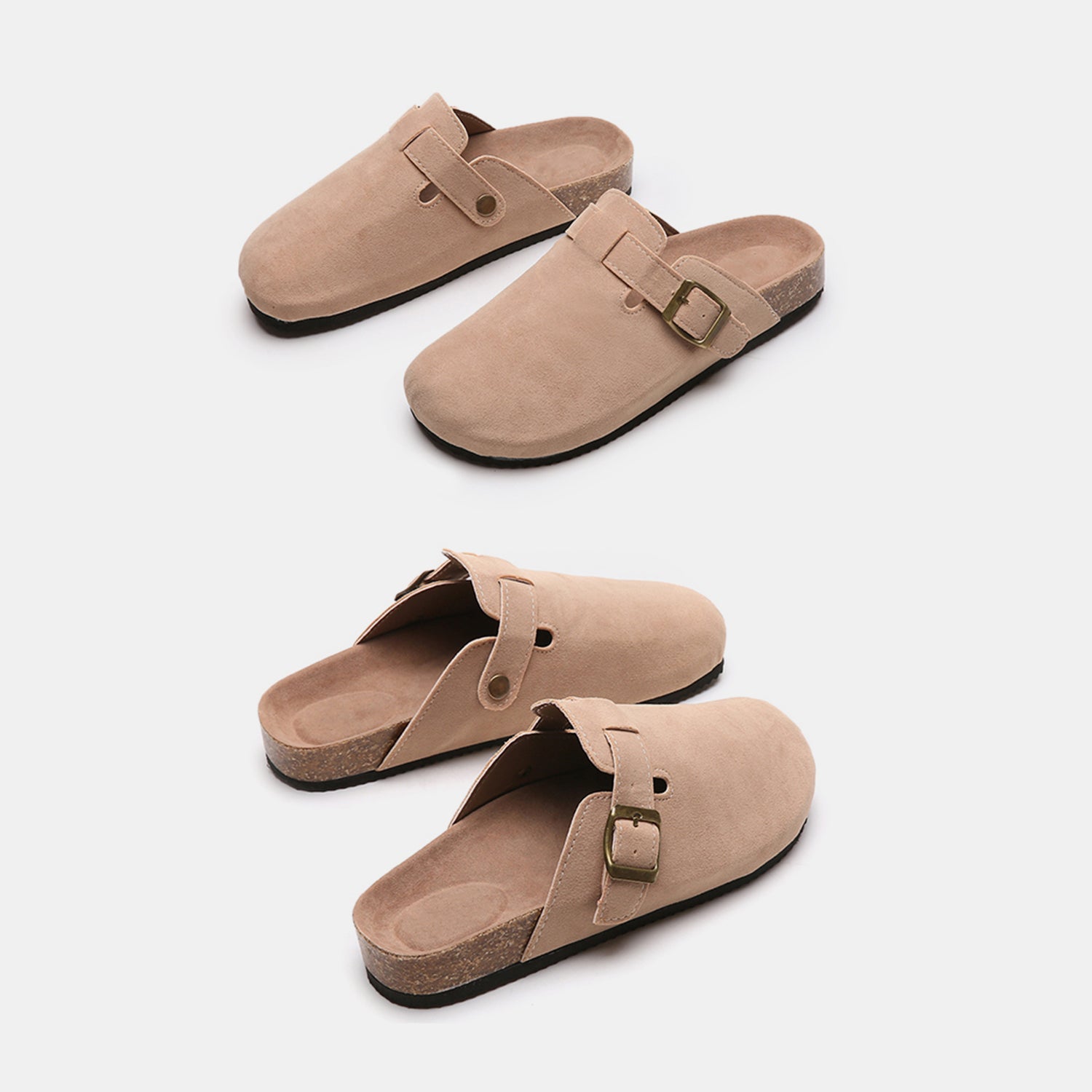 Suede Closed Toe Buckle Slide - Tippy Jean