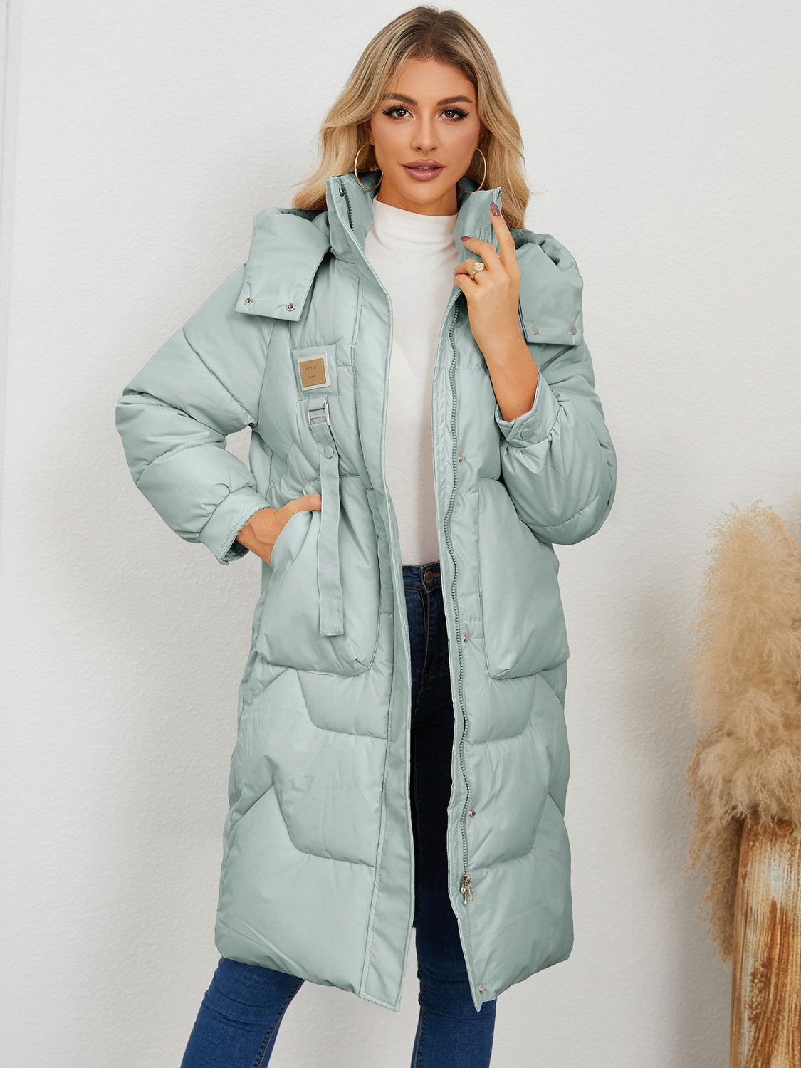 Long Sleeve Longline Hooded Winter Coat - Tippy Jean