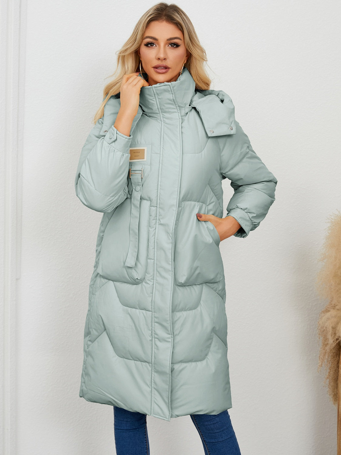 Long Sleeve Longline Hooded Winter Coat - Tippy Jean