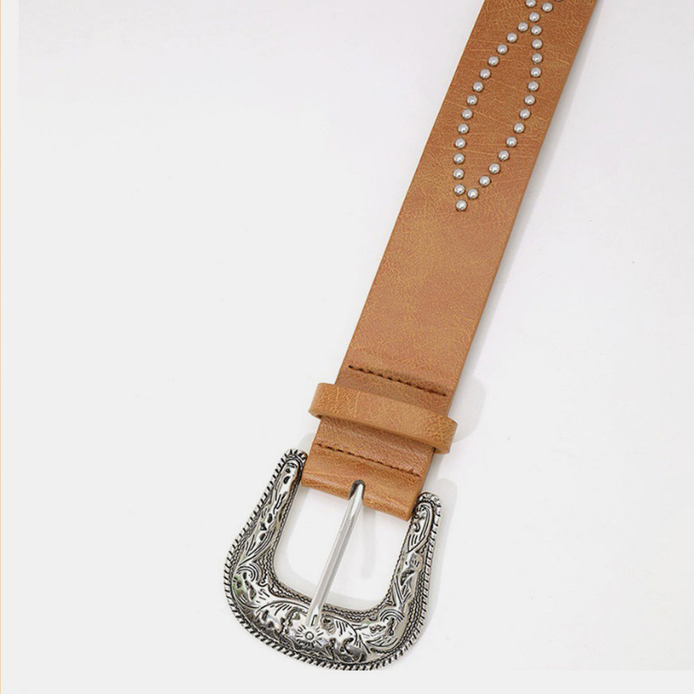 PU Leather Rhinestone Belt - Tippy Jean